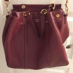 Iacucci MADE In Italy Burgundy Wine LEATHER Bag